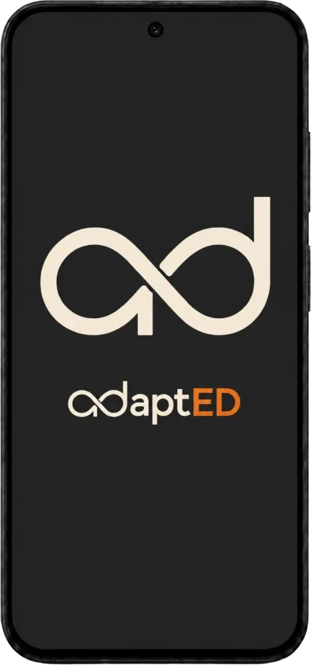 adaptED app splash screen on a phone