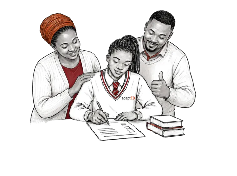 Family supporting a learner with adaptED